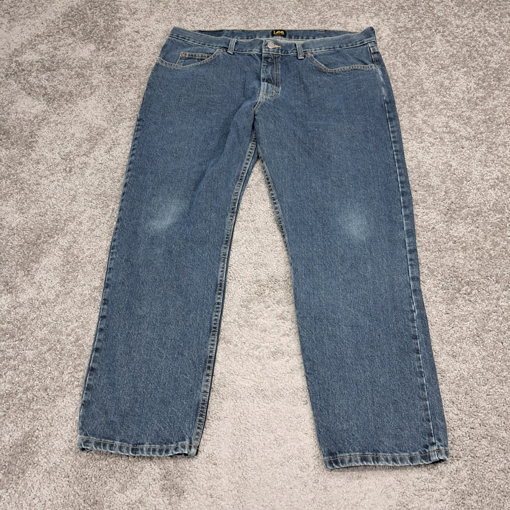 Lee Regular Fit Straight Leg Mens Blue Jeans 40x29 Medium Wash 2008918